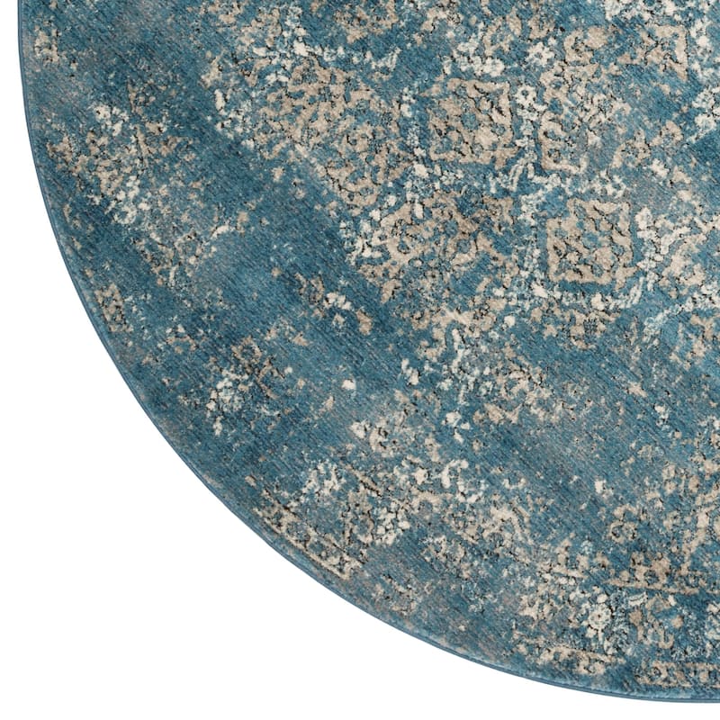 Alexander Carissa Home Vintage Stone Medallion Distressed Rug
