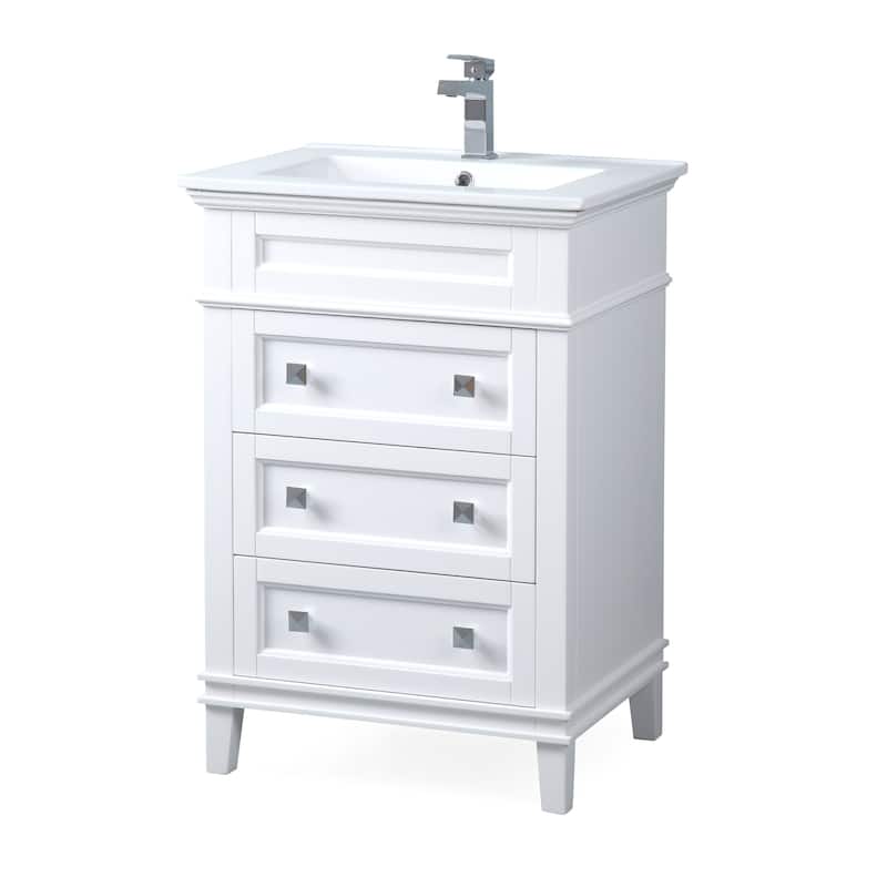 24" Tennant Brand Felix Modern White Sink Bathroom Vanity