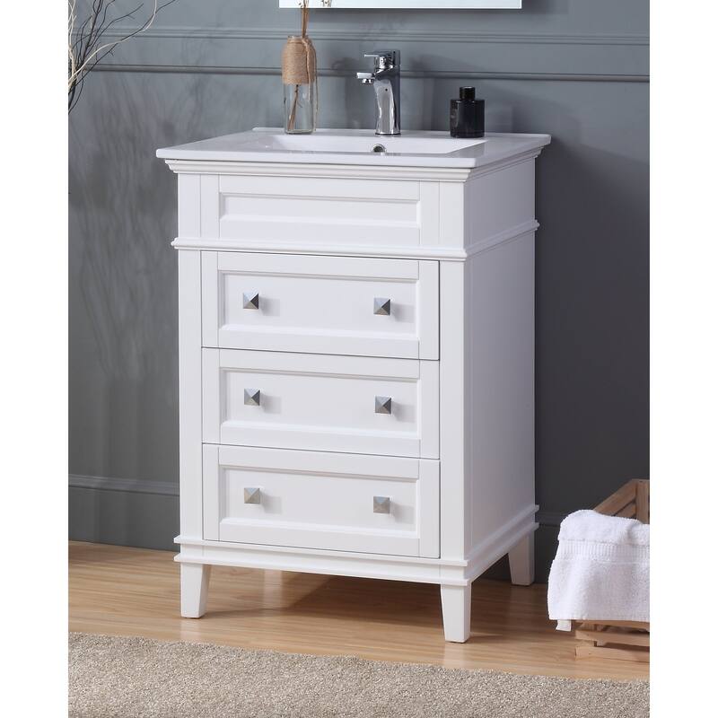 24" Tennant Brand Felix Modern White Sink Bathroom Vanity