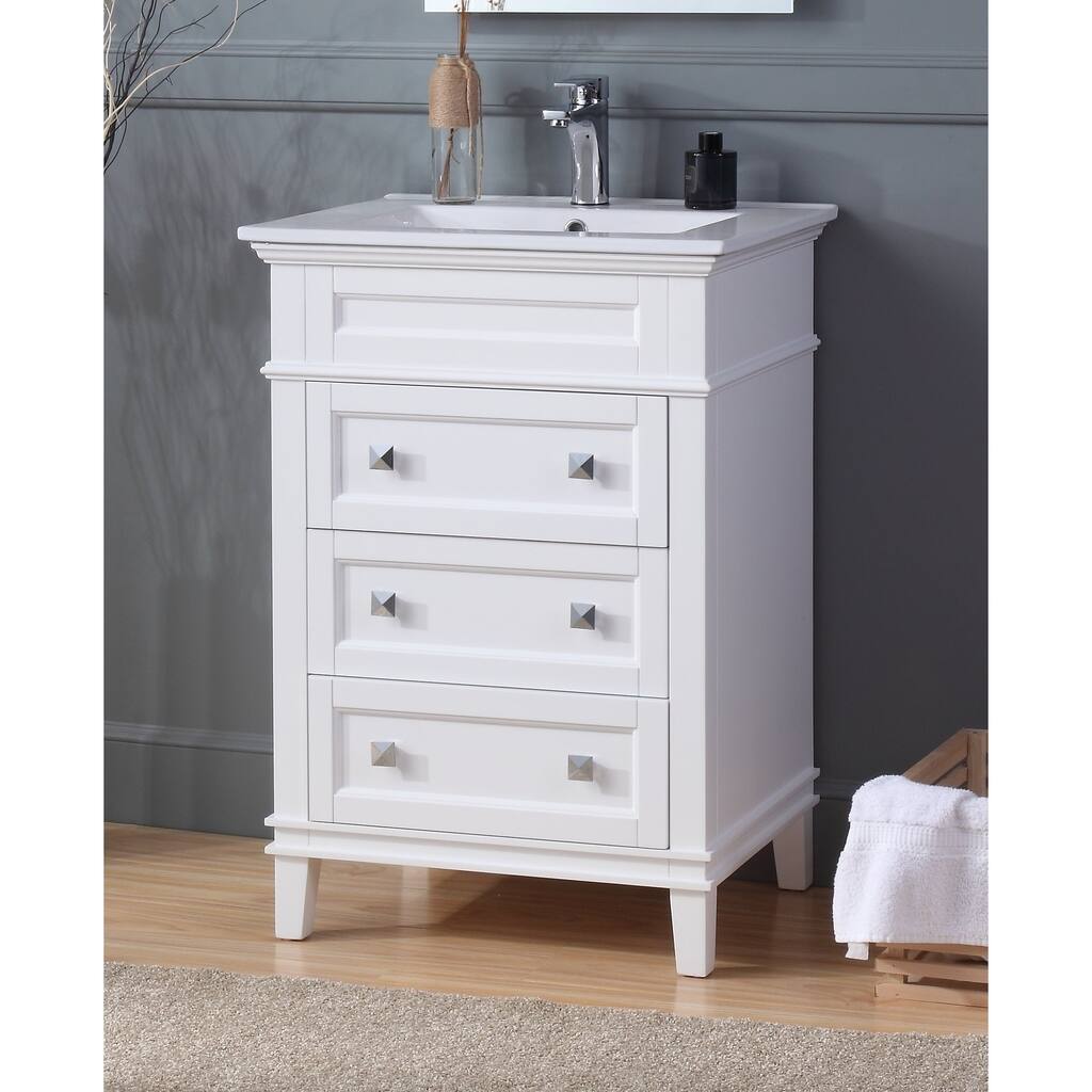 24" Tennant Brand Felix Modern White Sink Bathroom Vanity