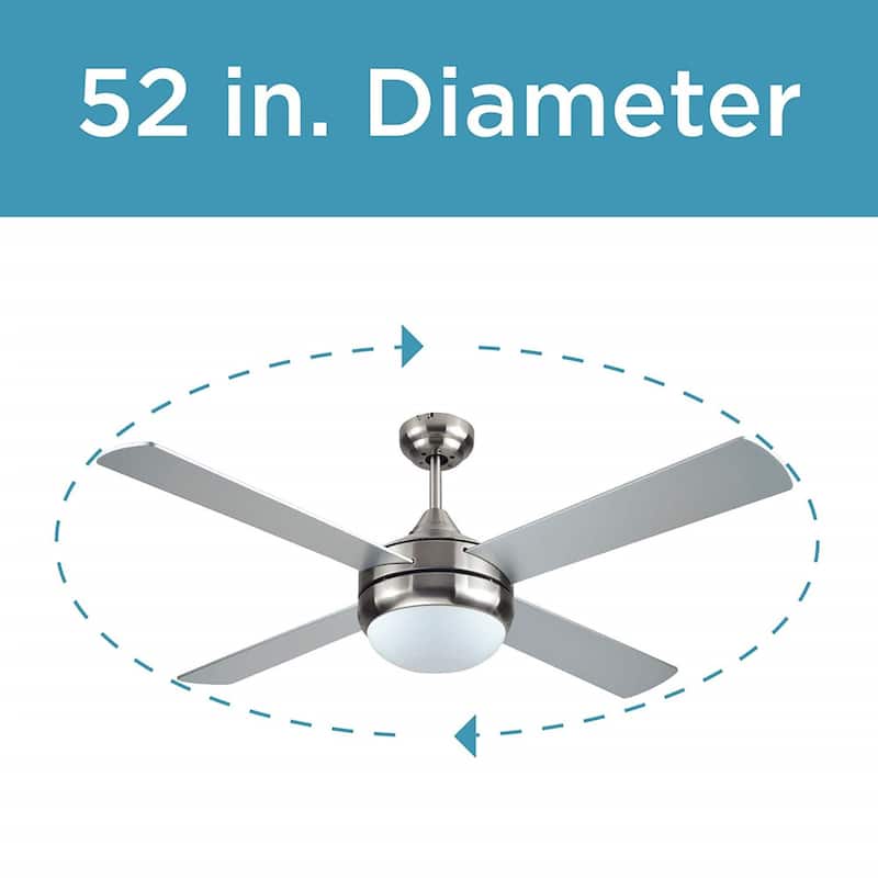 BLACK+DECKER BCF5252R Ceiling Fan 52 inch, Silver