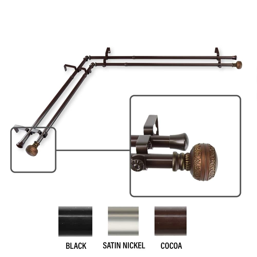 InStyleDesign Helena Corner Window Double Curtain Rod 13/16 inch dia.
