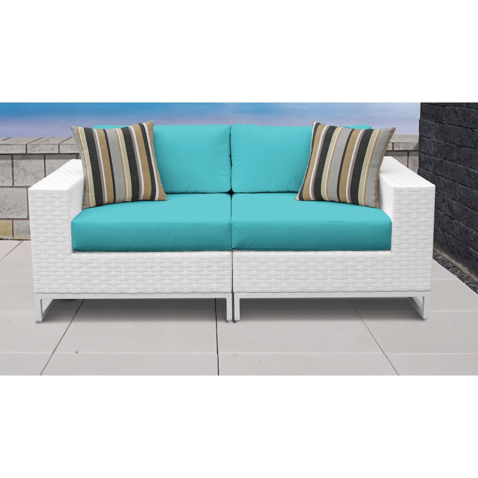 Miami 2 Piece Outdoor Wicker Patio Furniture Set 02a Ebay