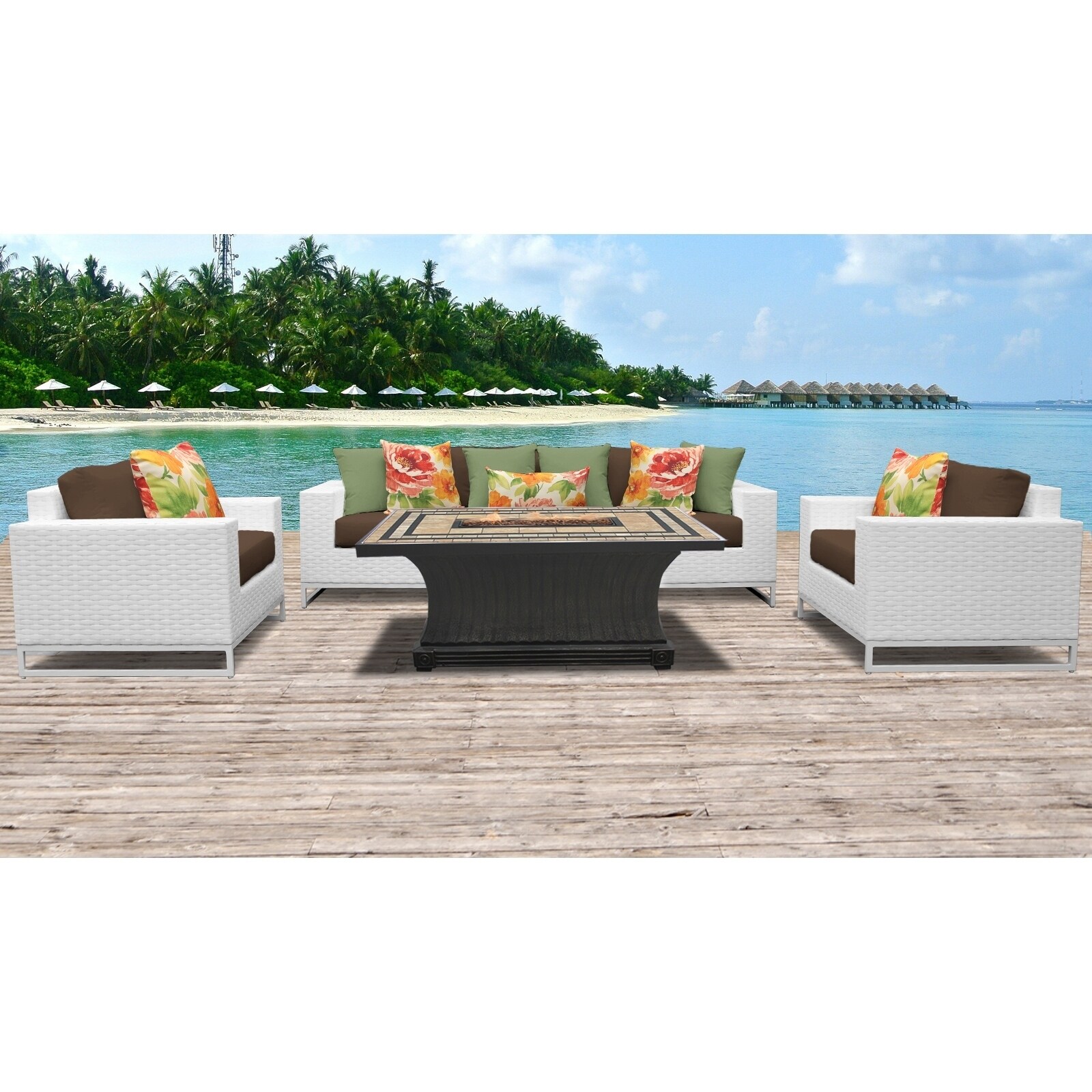 Shop Miami 6 Piece Outdoor Wicker Patio Furniture Set 06g Free Shipping Today Overstock 23622606