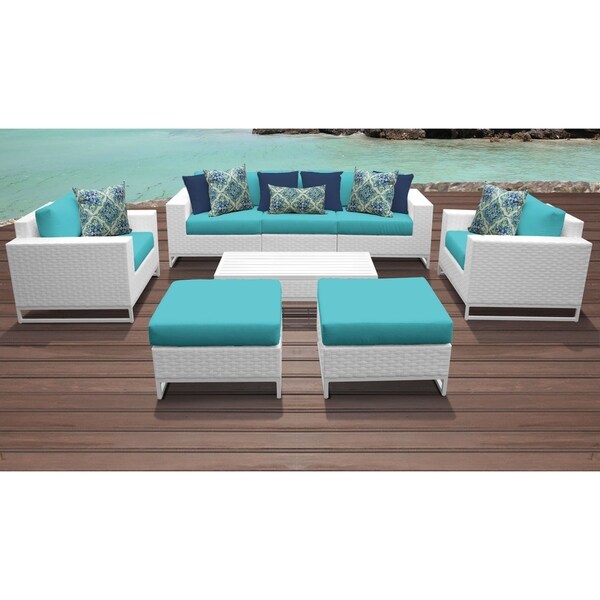 Shop Miami 8 Piece Outdoor Wicker Patio Furniture Set 08a ...