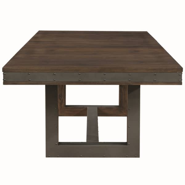 Carbon Loft Kareem Industrial Slat Back Design Wood And Metal Dining Set Overstock 23622622