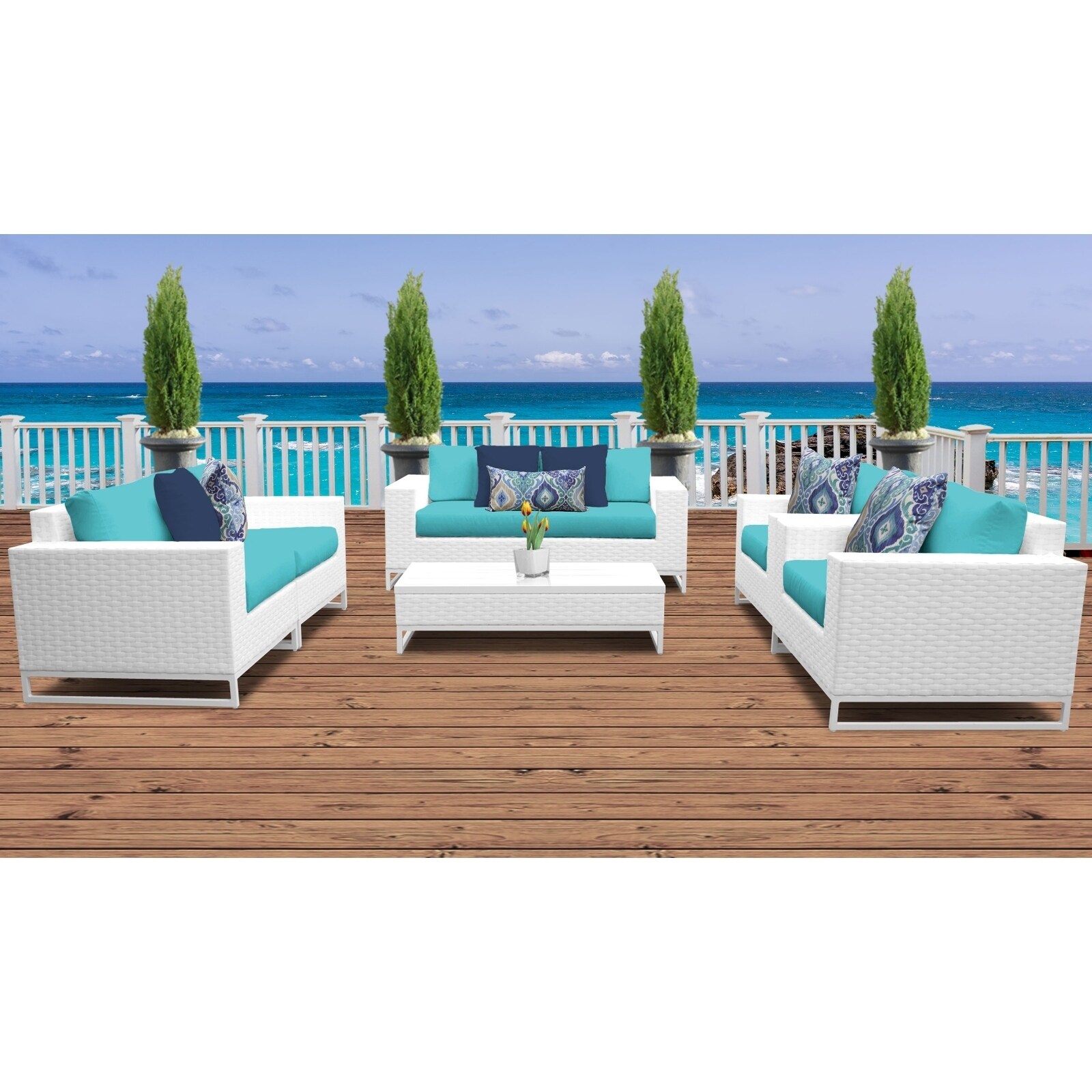 Miami 7 Piece Outdoor Wicker Patio Furniture Set 07c Miami 7 Piece Outdoor Wicker Patio Furniture Set 07c