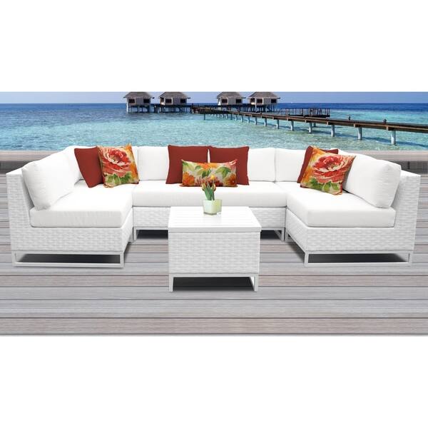 Shop Miami 7 Piece Outdoor Wicker Patio Furniture Set 07d Free