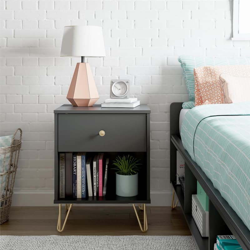 The Novogratz Owen Black Nightstand