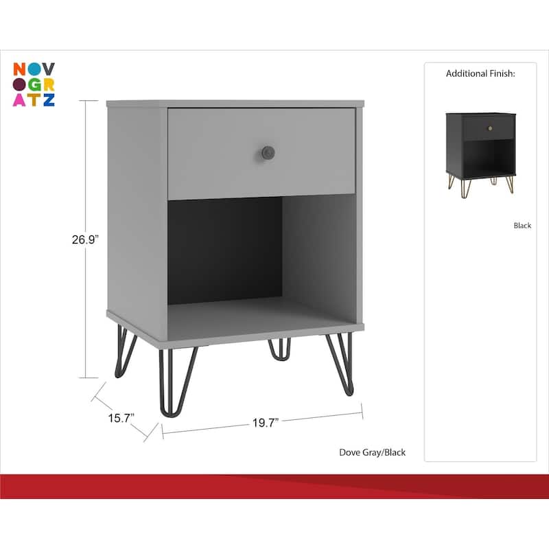 The Novogratz Owen Black Nightstand