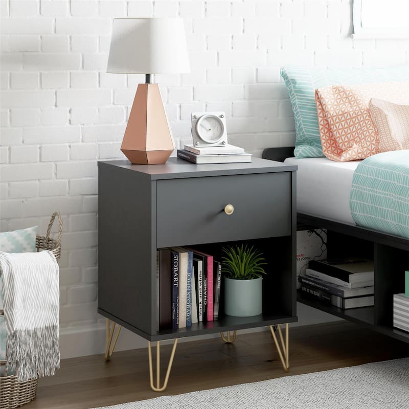 The Novogratz Owen Black Nightstand