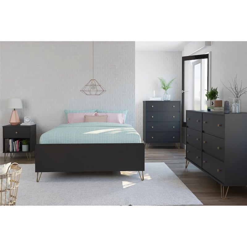 The Novogratz Owen Black Nightstand