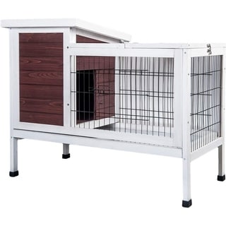purlove rabbit hutch wood house pet cage for small animals