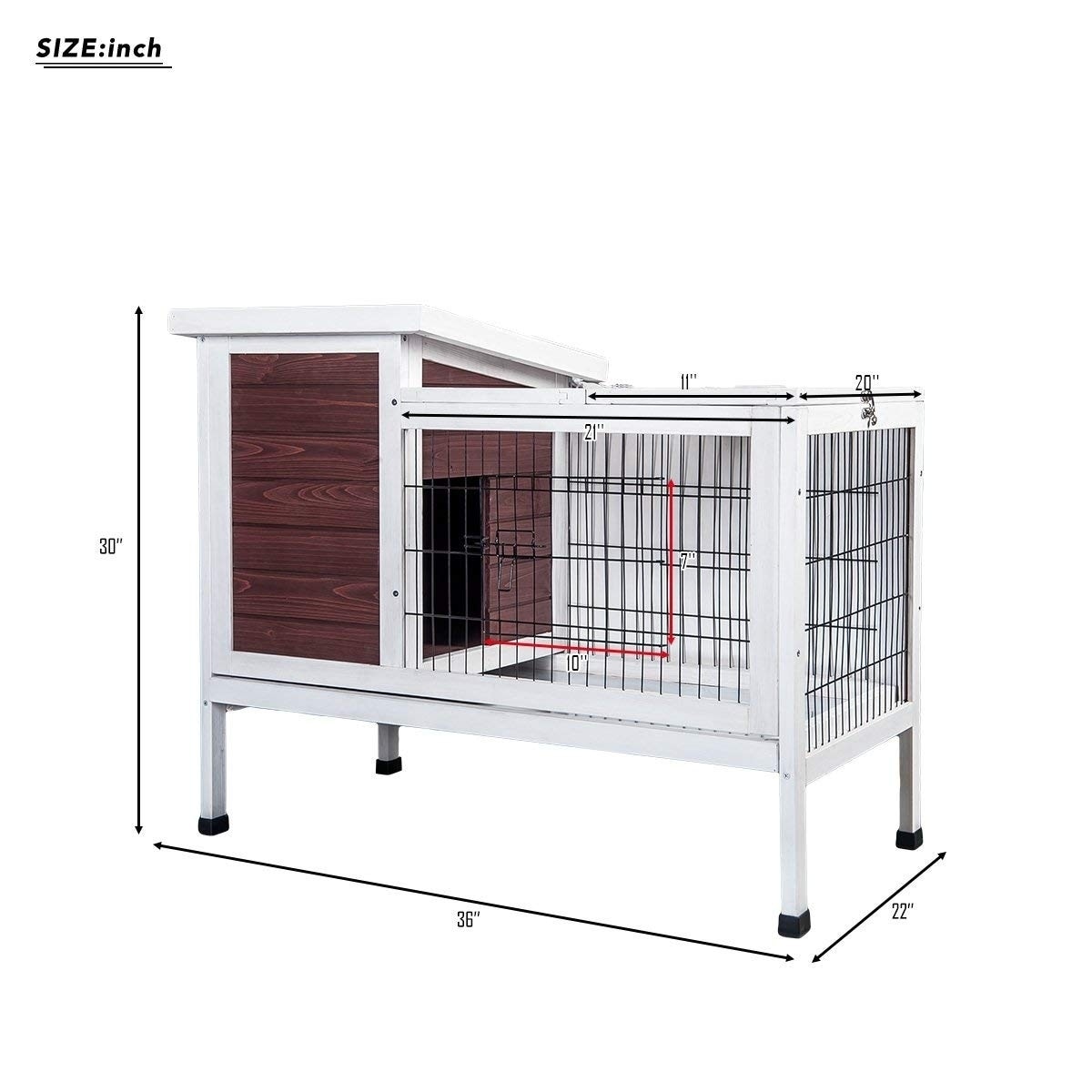 purlove rabbit hutch wood house pet cage for small animals