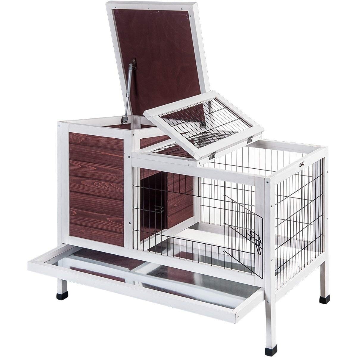 purlove rabbit hutch wood house pet cage for small animals