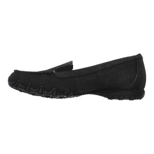 WOMENS SKECHERS BIKERS HYPHEN SLIP ON SHOE 49466//BLK MEMORY FOAM RELAXED FIT