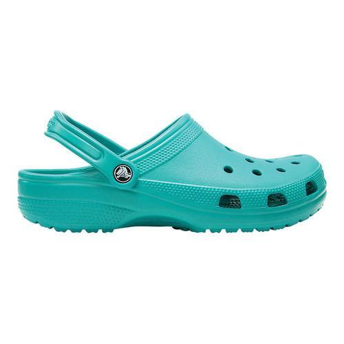 teal colored crocs