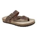 Women's White Mountain Honor Thong Sandal Brown Leather