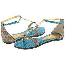 Baby Phat Leorah Dark Brown/Turquoise/Yellow Sandals