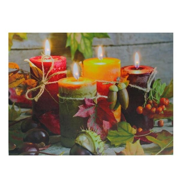Shop LED Lighted Bountiful Autumn Harvest Thanksgiving Canvas Wall Art