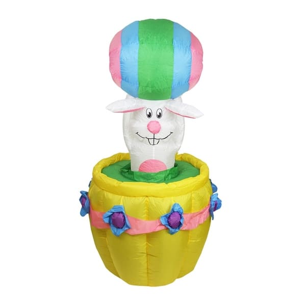 Shop 5 5 Inflatable Animated Easter Bunny Basket Lighted Yard Art