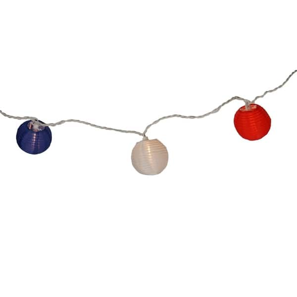 Set Of 10 Red White And Blue Round Chinese Lantern Patio Lights Wire Set Of 10 Red White And Blue Round Chinese Lantern Patio Lights Wire
