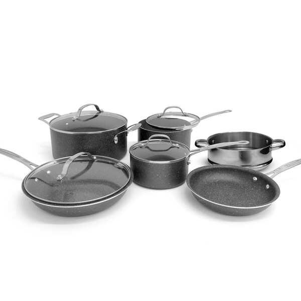 Shop Granite Stone Diamond 10PC Non-stick Mineral Infused Titanium Cookware Set - Free Shipping 