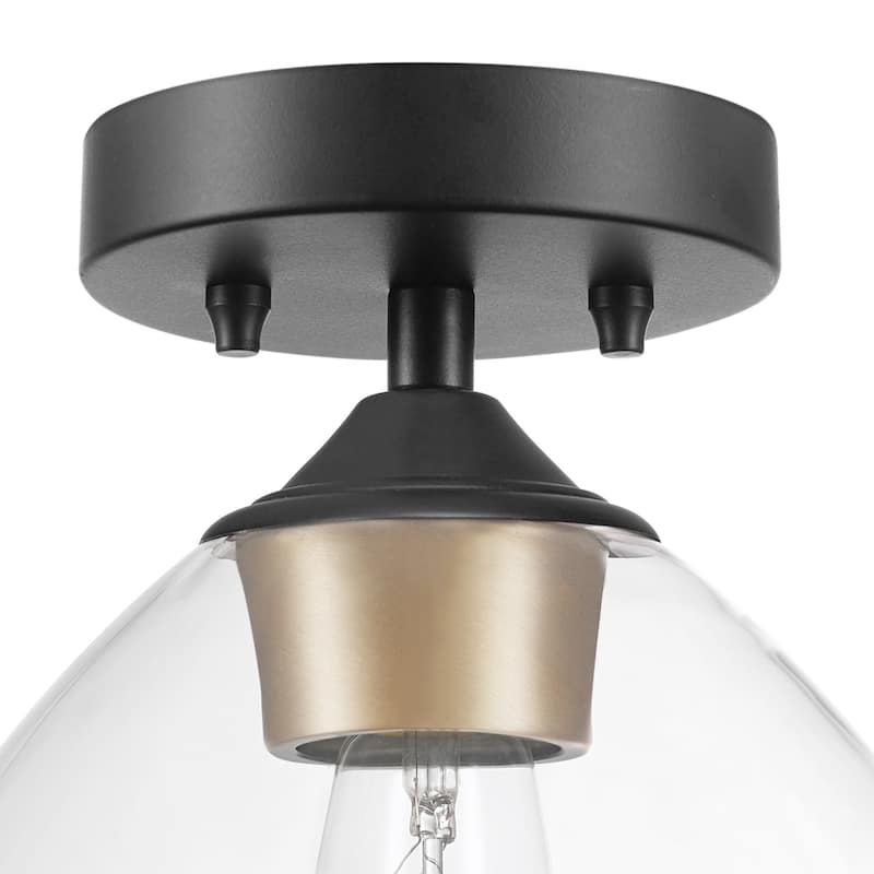 Porch & Den Berea Matte Black 1-light Semi-Flush Mount Ceiling Light