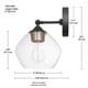 preview thumbnail 4 of 7, Harrow 1-Light Matte Black Wall Sconce with Clear Glass Shade