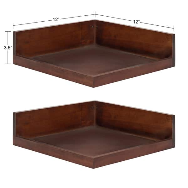 Shop Kate And Laurel Levie Floating Corner Wood Wall Shelf 2