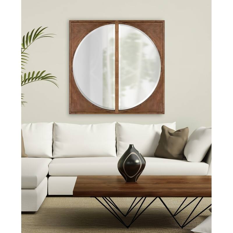 Kate and Laurel Andover Wooden Wall Panel Arch Mirror - 21.5x42