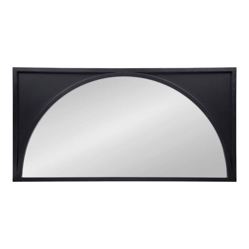 Kate and Laurel Andover Wooden Wall Panel Arch Mirror - 21.5x42 - Black