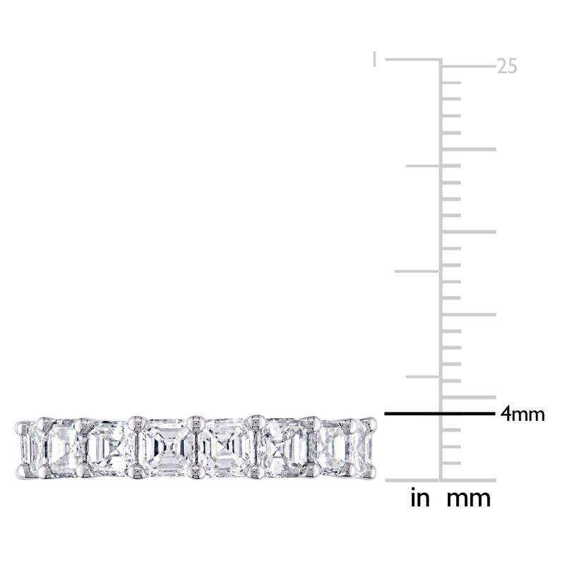 Miadora 18k White Gold 5 1/10ct TDW Asscher-Cut Diamond Full-Eternity Band