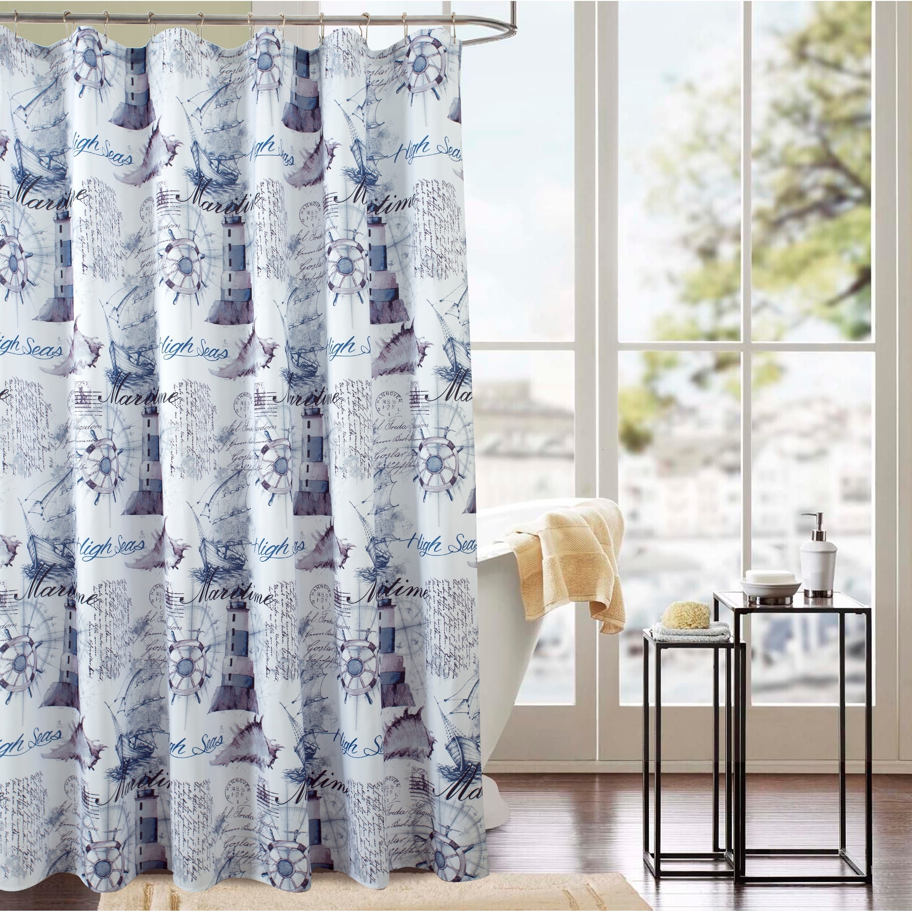 Shop Classic Maritime 70 X 72 In Printed Shower Curtain Free