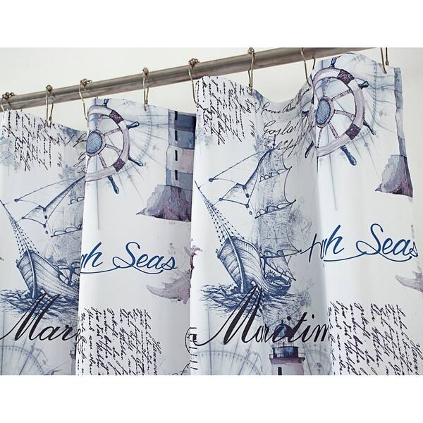 Shop Classic Maritime 70 X 72 In Printed Shower Curtain Free