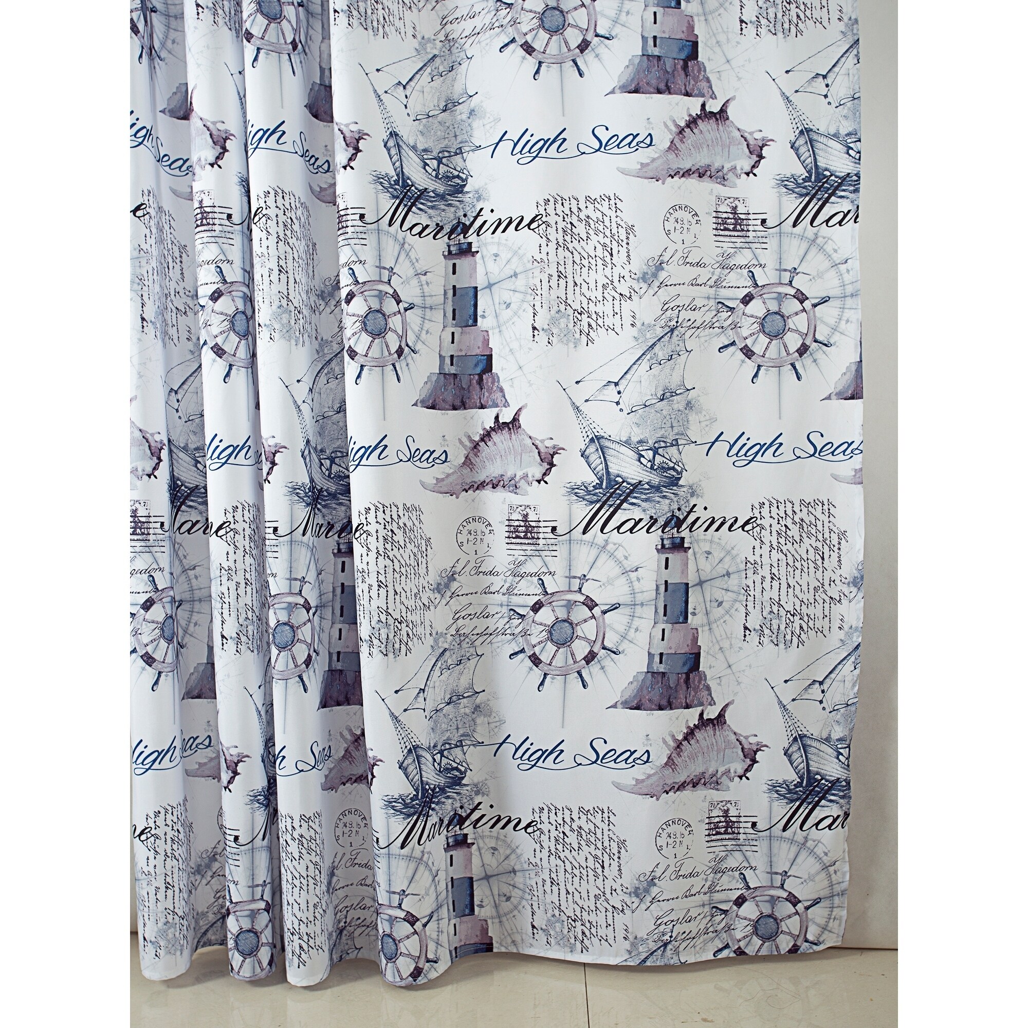 Shop Classic Maritime 70 X 72 In Printed Shower Curtain Free