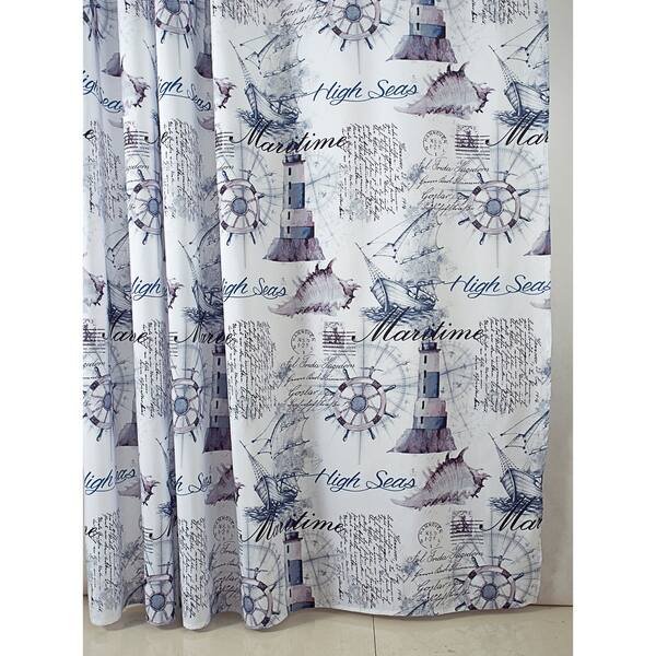 Shop Classic Maritime 70 X 72 In Printed Shower Curtain Free