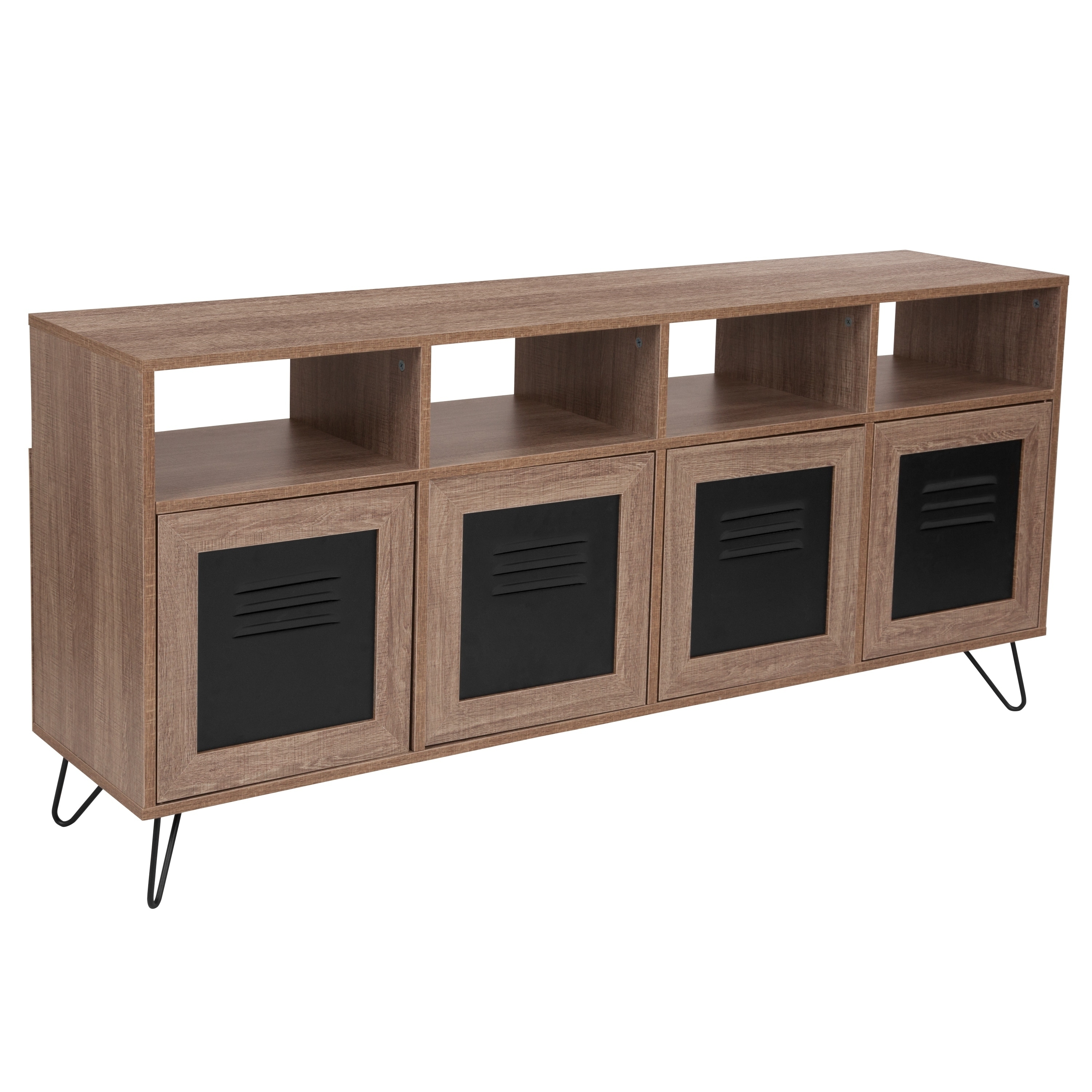Shop 85 5 W 4 Shelf Storage Console Cabinet With Metal Doors In