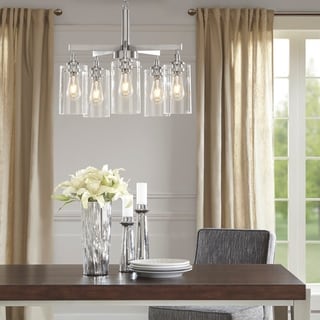 Madison Park Signature Halsey 5-Light Silver Chandelier - Chandeliers For Bedrooms by Overstock.com