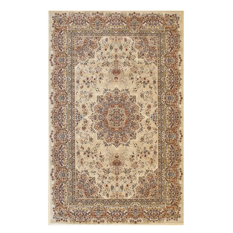 Gold Oriental Rug by , Luxurious and Elegant Area Rug for Enhancing the Sophistication of Your Living Room, Bedroom