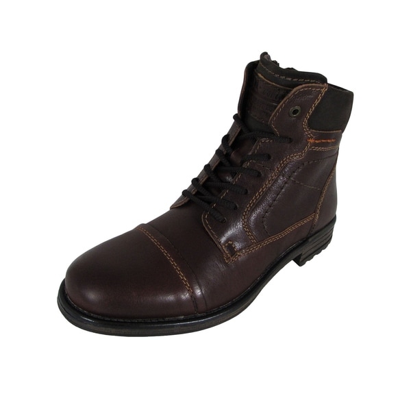 cap toe lace up boot