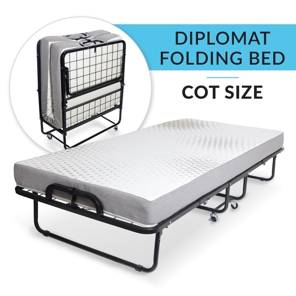 folding cot with mattress