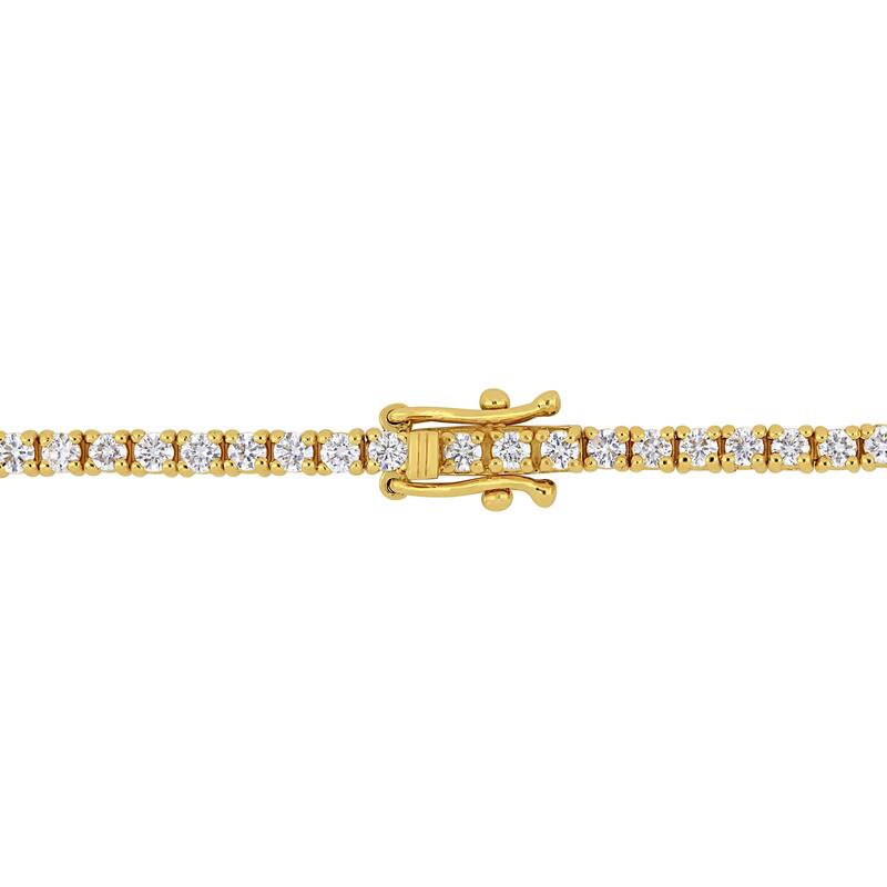 Miadora 14k Yellow Gold Yellow Sapphire and 2 1/4ct TDW Diamond Tennis Bracelet