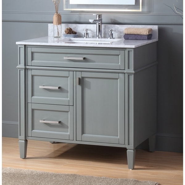 36" Tennant Brand Durand Modern Gray Bathroom Sink Vanity - Overstock