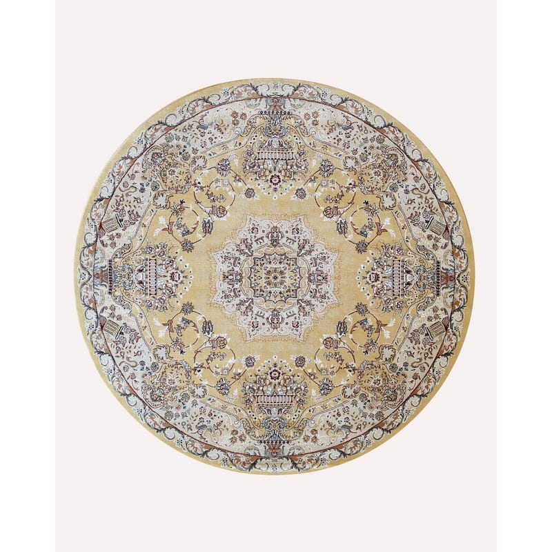 Gold Oriental Rug by , Luxurious and Elegant Area Rug for Enhancing the Sophistication of Your Living Room, Bedroom