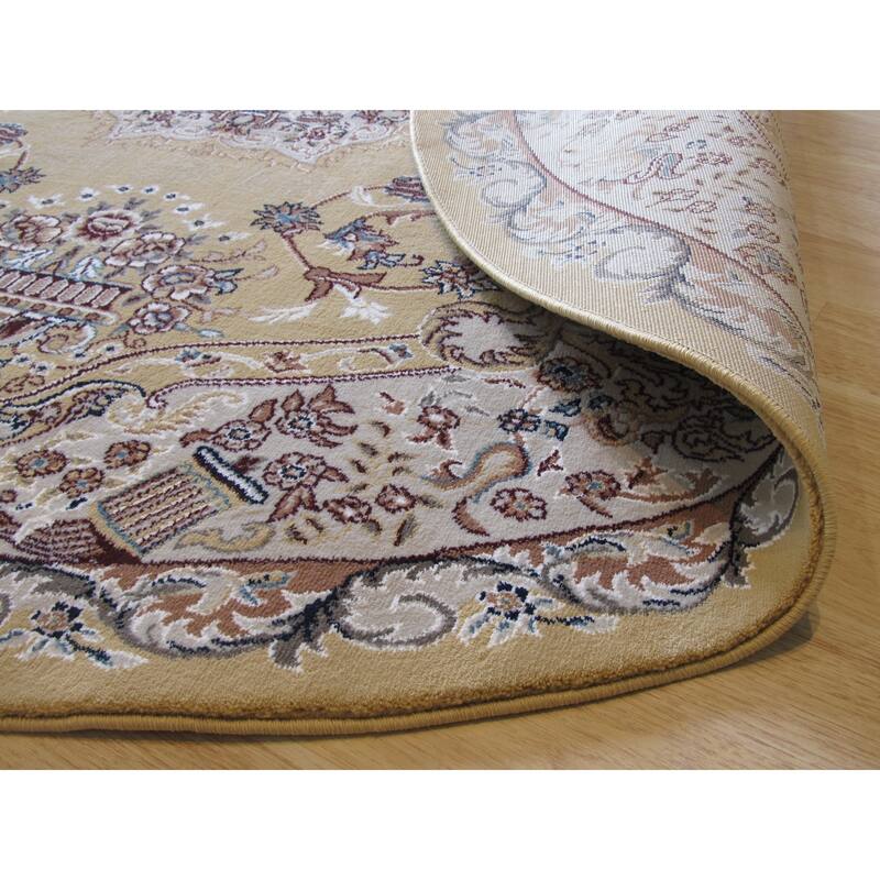 Gold Oriental Rug by , Luxurious and Elegant Area Rug for Enhancing the Sophistication of Your Living Room, Bedroom