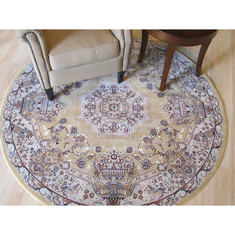 Gold Oriental Rug by , Luxurious and Elegant Area Rug for Enhancing the Sophistication of Your Living Room, Bedroom
