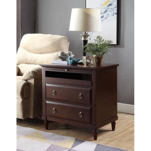 Shop Madison Nightstand With Usb Charging Station In Espresso Overstock 24016667