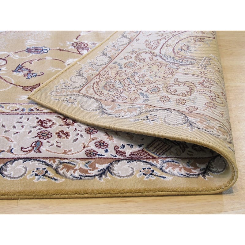Gold Oriental Rug by , Luxurious and Elegant Area Rug for Enhancing the Sophistication of Your Living Room, Bedroom
