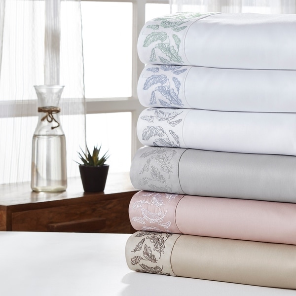 Amrapur Overseas Feather 1000 Thread Count 4-Piece Sheet Set